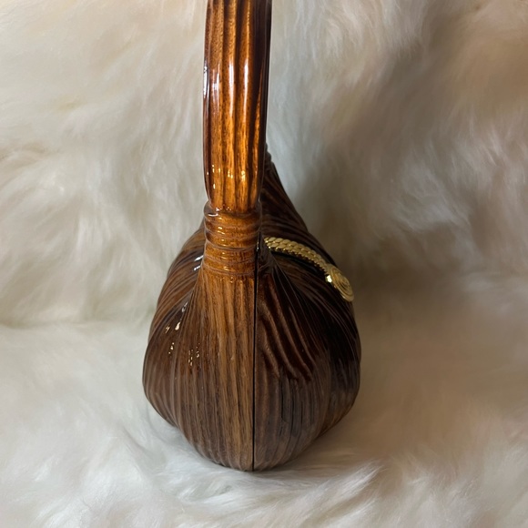 Timmy Woods of Beverly Hills Acacia Wood Handbag Purse 👜 🧡 - Picture 8 of 17